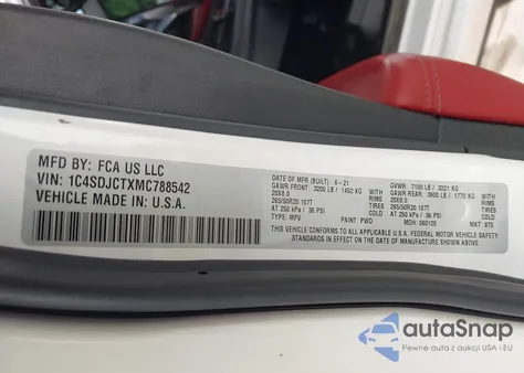 2021 Dodge Durango R/T Awd from USA, damaged, VIN 1C4SDJCTXMC788542